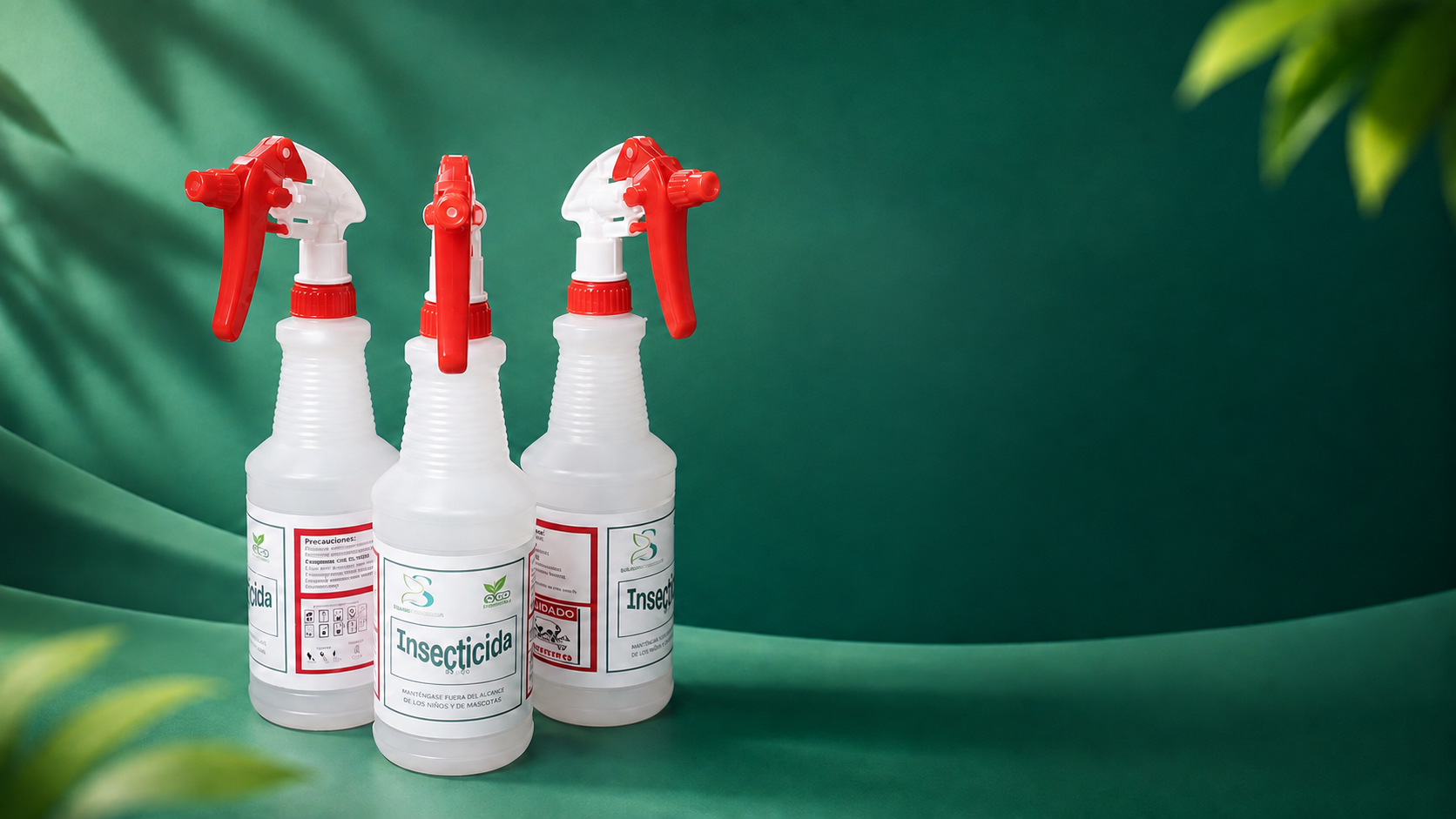 Tres botellas de insecticida doméstico ServiPlagas, sin olores y amigable con las plantas